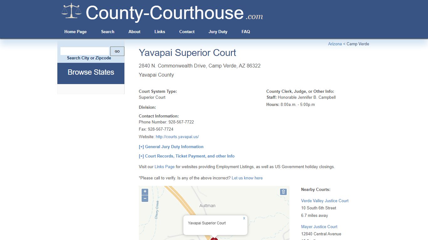 Yavapai Superior Court in Camp Verde, AZ - County-Courthouse.com